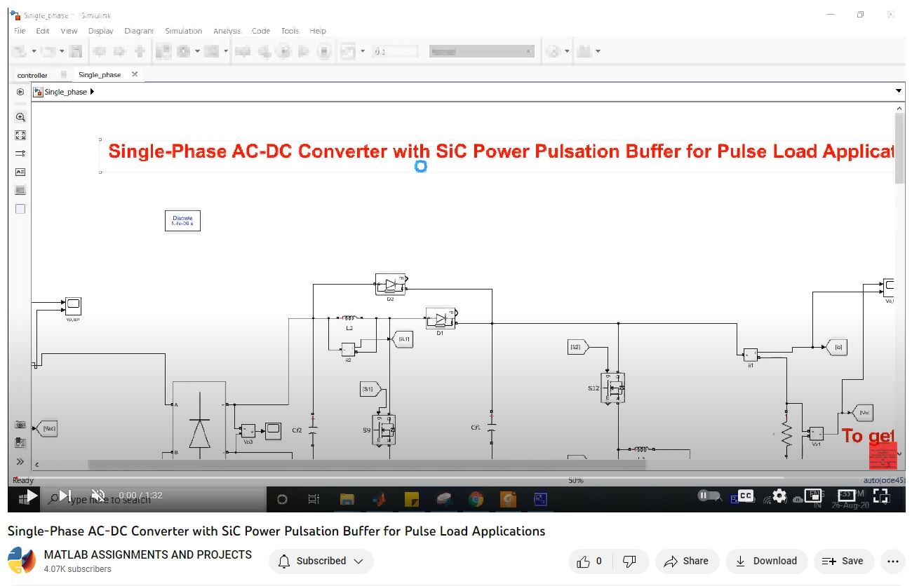 Single-Phase Ac-Dc Converter With Sic Power Pulsation Buffer For Pulse Load Applications-Matlab Simulink-Electrical Assignments-Projects-Phd Research project thumbnail image