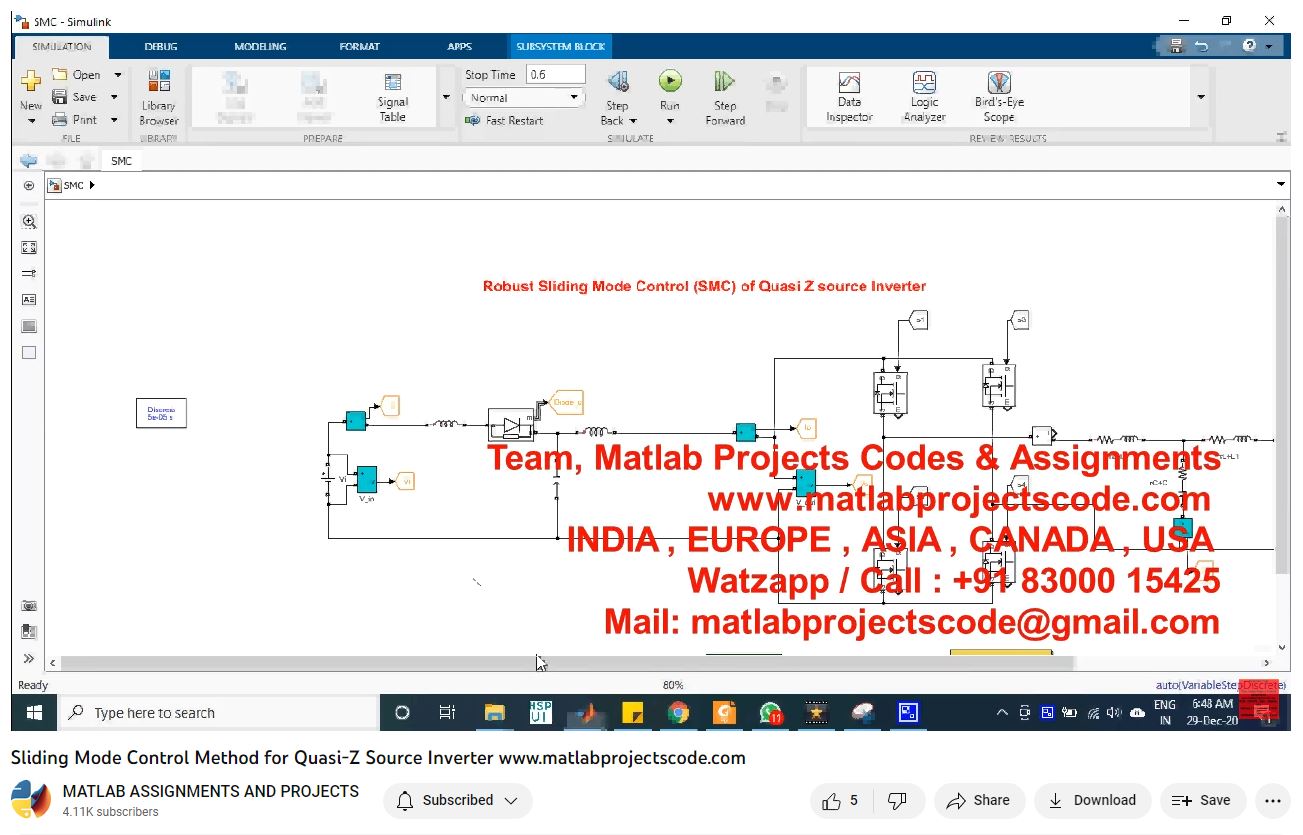 Sliding Mode Control Method For Quasi-Z Source Inverter-Matlab Simulink-Electrical Assignments-Projects-Phd Research project thumbnail image