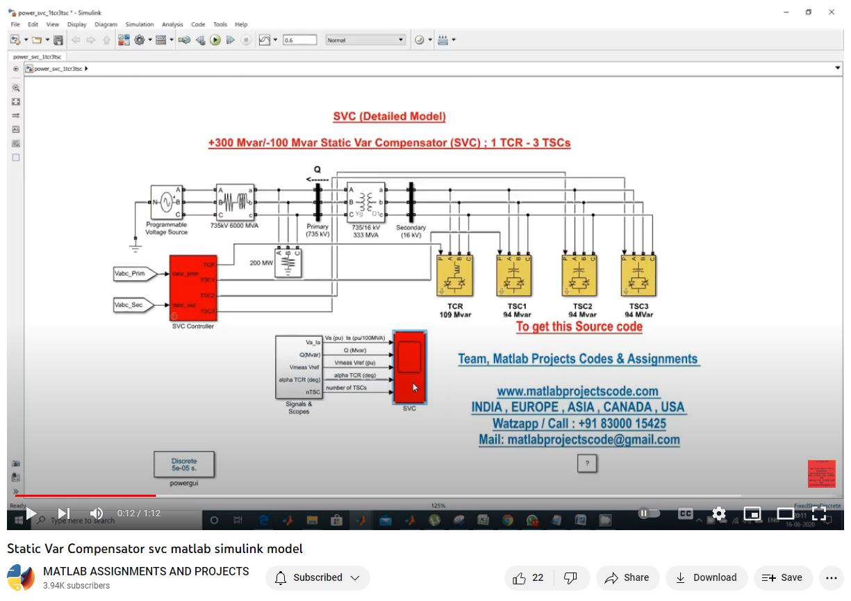 Static Var Compensator Svc Matlab Simulink Model project thumbnail image