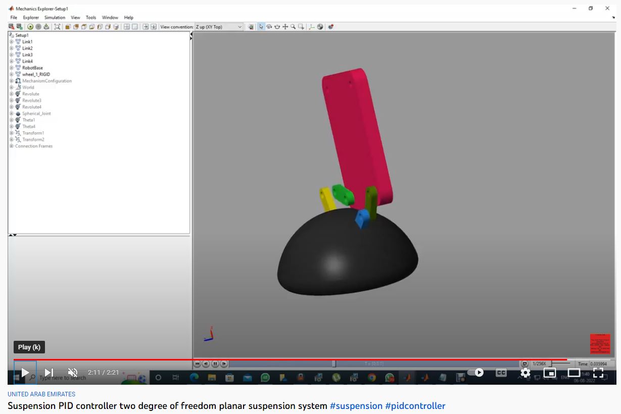Suspension-PID Controller for a Two Degree of Freedom Planar Suspension System for a Vehicle-3D Model Solidworks MATLAB project thumbnail image