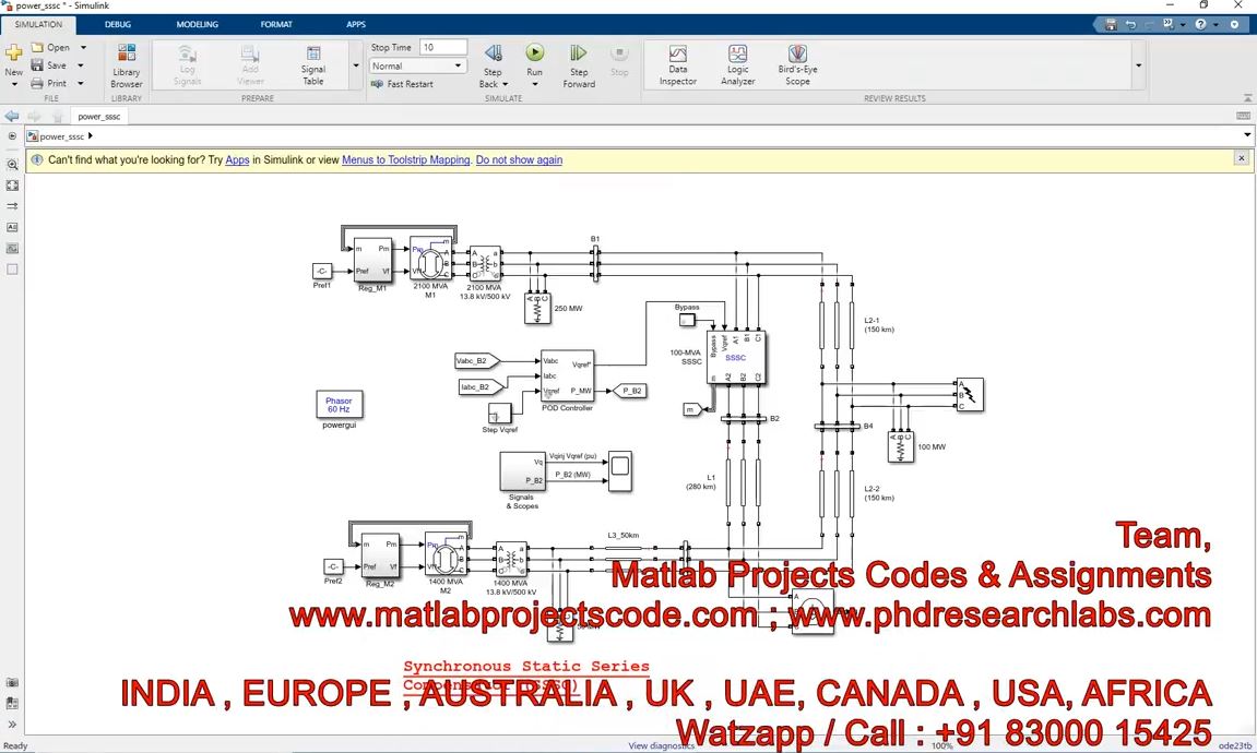 Synchronous Static Series Compensator Sssc __ Matlab Simulink __ Sssc __ Power Flow Analysis project thumbnail image