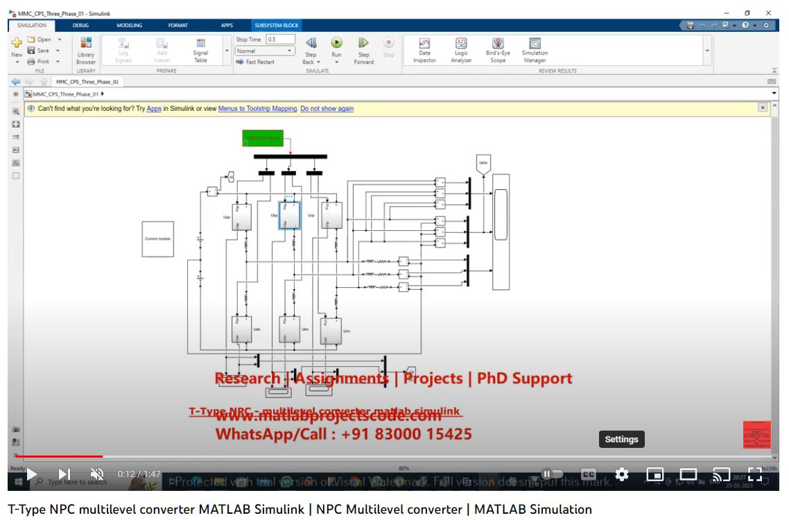 T-Type Npc - Multilevel Converter Matlab Simulink Simulation project thumbnail image