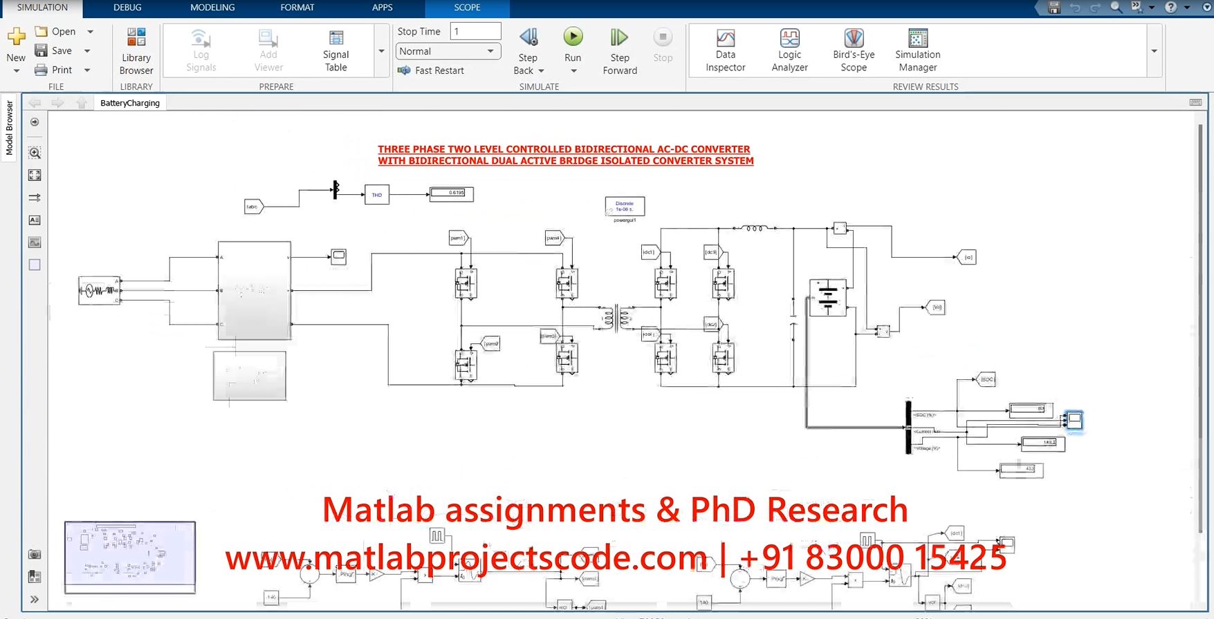 Three Phase Two Level Controlled Bidirectional Ac-Dc Converter With Bidirectional Dual Active Bridge Isolated Converter System project thumbnail image