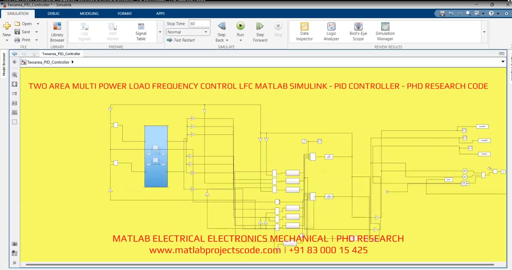 Two Area Multi Power Load Frequency Control Lfc Matlab Simulink - Pid Controller - Phd Research Code project thumbnail image