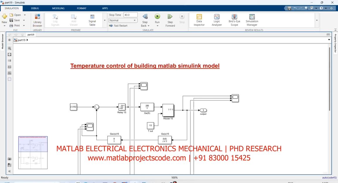 Temperature Control Of Building - Phd Research - Matlab Simulink Simulation project thumbnail image