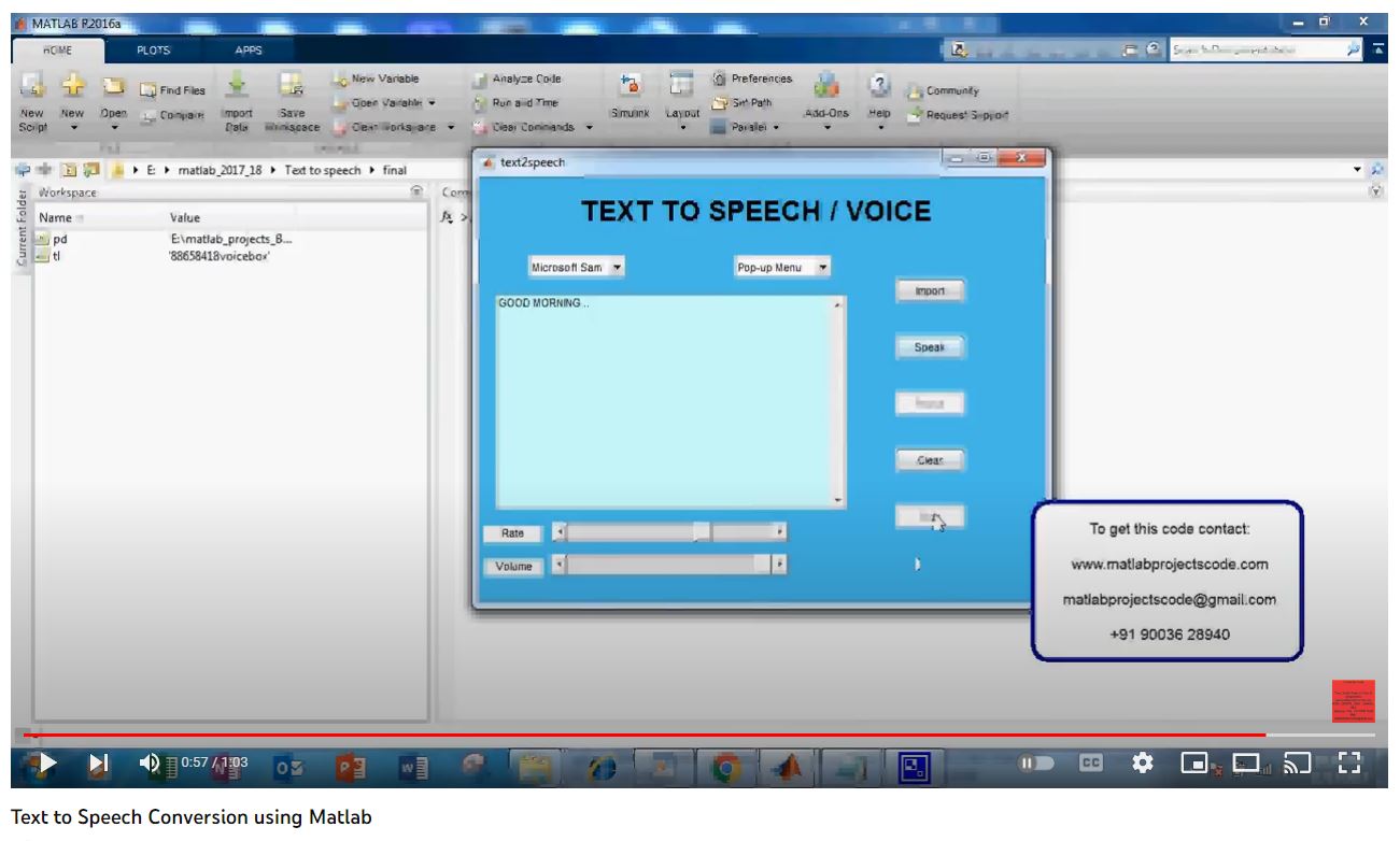 Text to Speech Conversion using MATLAB project thumbnail image