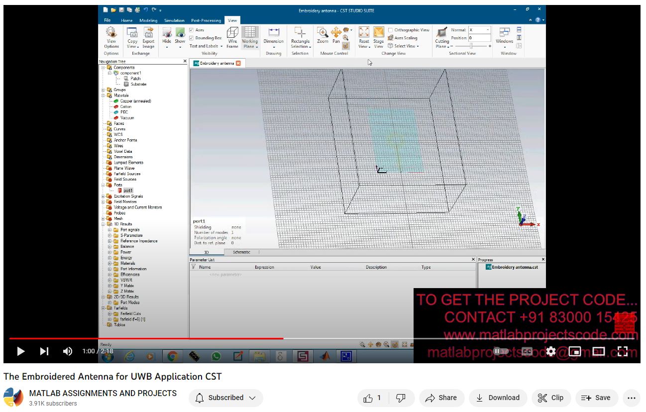 The Embroidered Antenna For Uwb Application Cst project thumbnail image