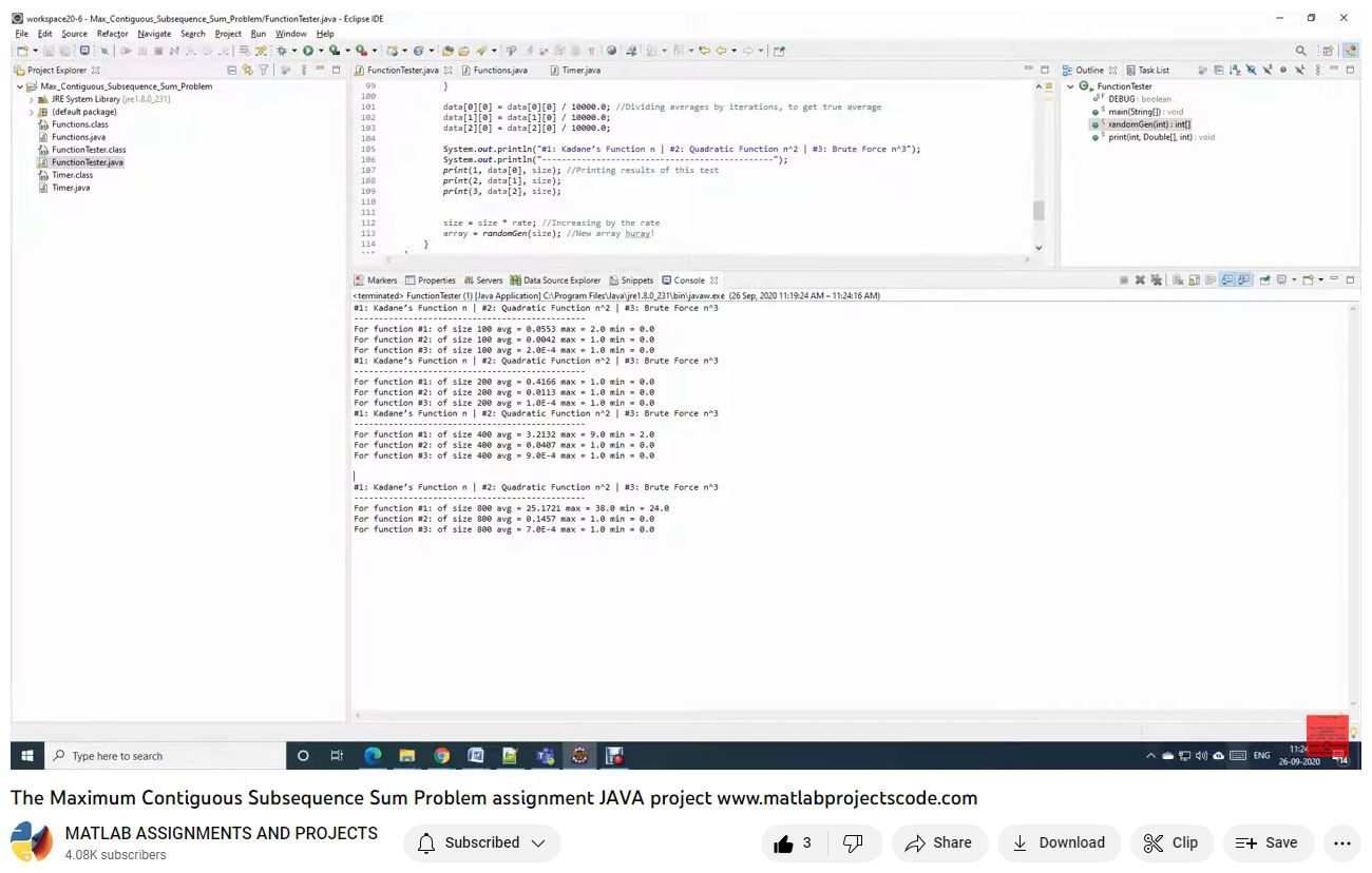 The Maximum Contiguous Subsequence Sum Problem Assignment Java Project-Matlab Simulink-Electrical Assignments-Projects-Phd Research project thumbnail image