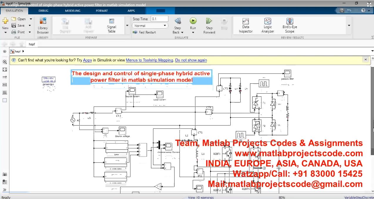 The Design And Control Of Single-Phase Hybrid Active Power Filter In Matlab Simulation Model project thumbnail image