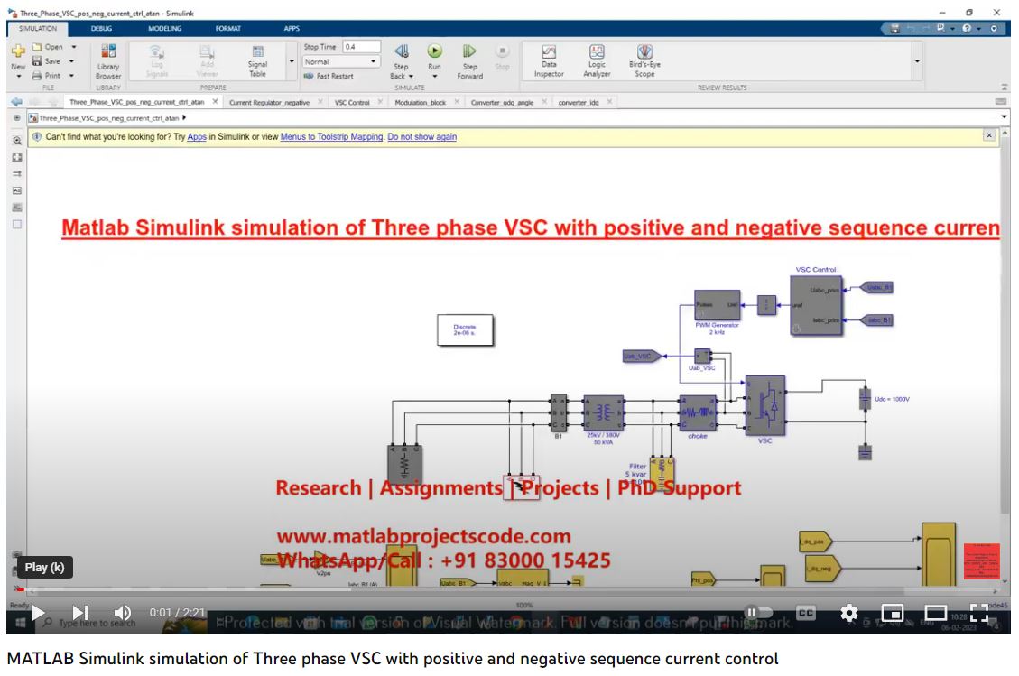 Three Phase Vsc With Positive And Negative Sequence Current Control - Matlab Simulink Simulation project thumbnail image