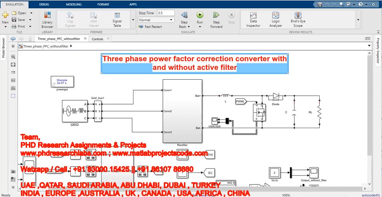 Three Phase Power Factor Correction Converter With And Without Active Filter project thumbnail image