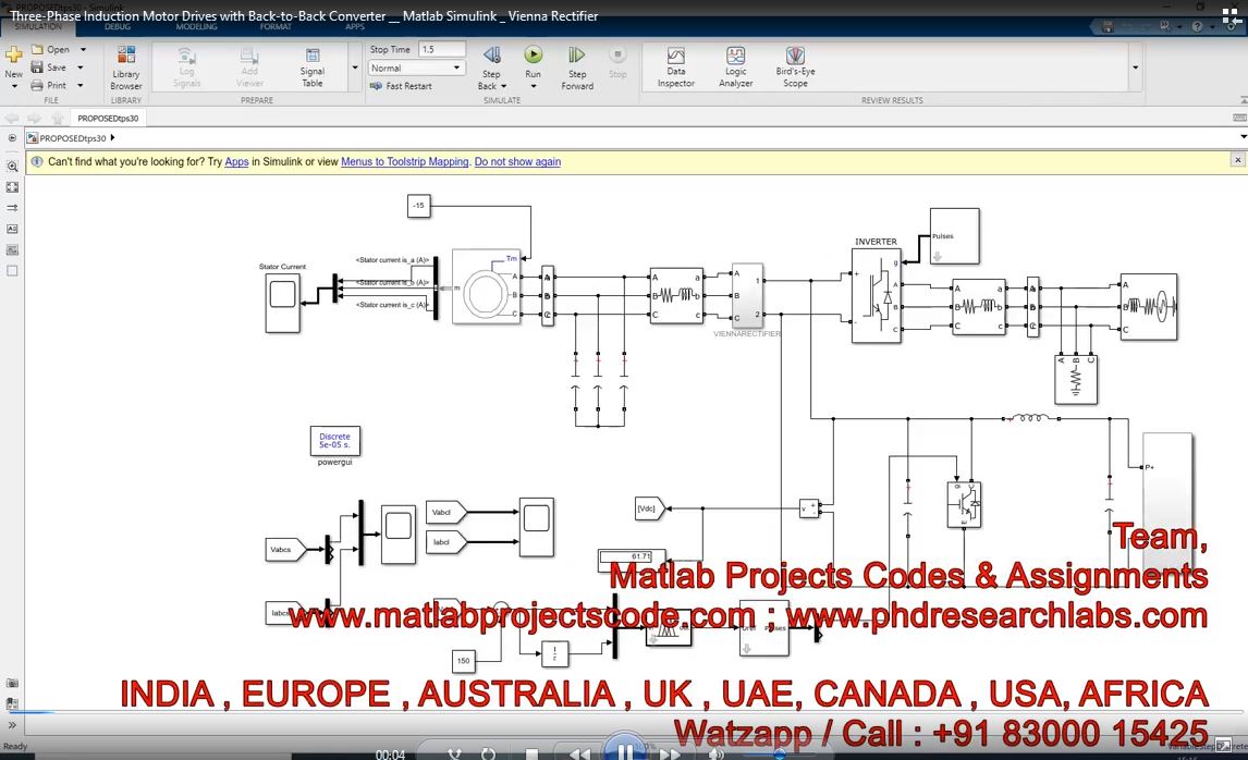Three-Phase Induction Motor Drives With Back-To-Back Converter __ Matlab Simulink _ Vienna Rectifier project thumbnail image