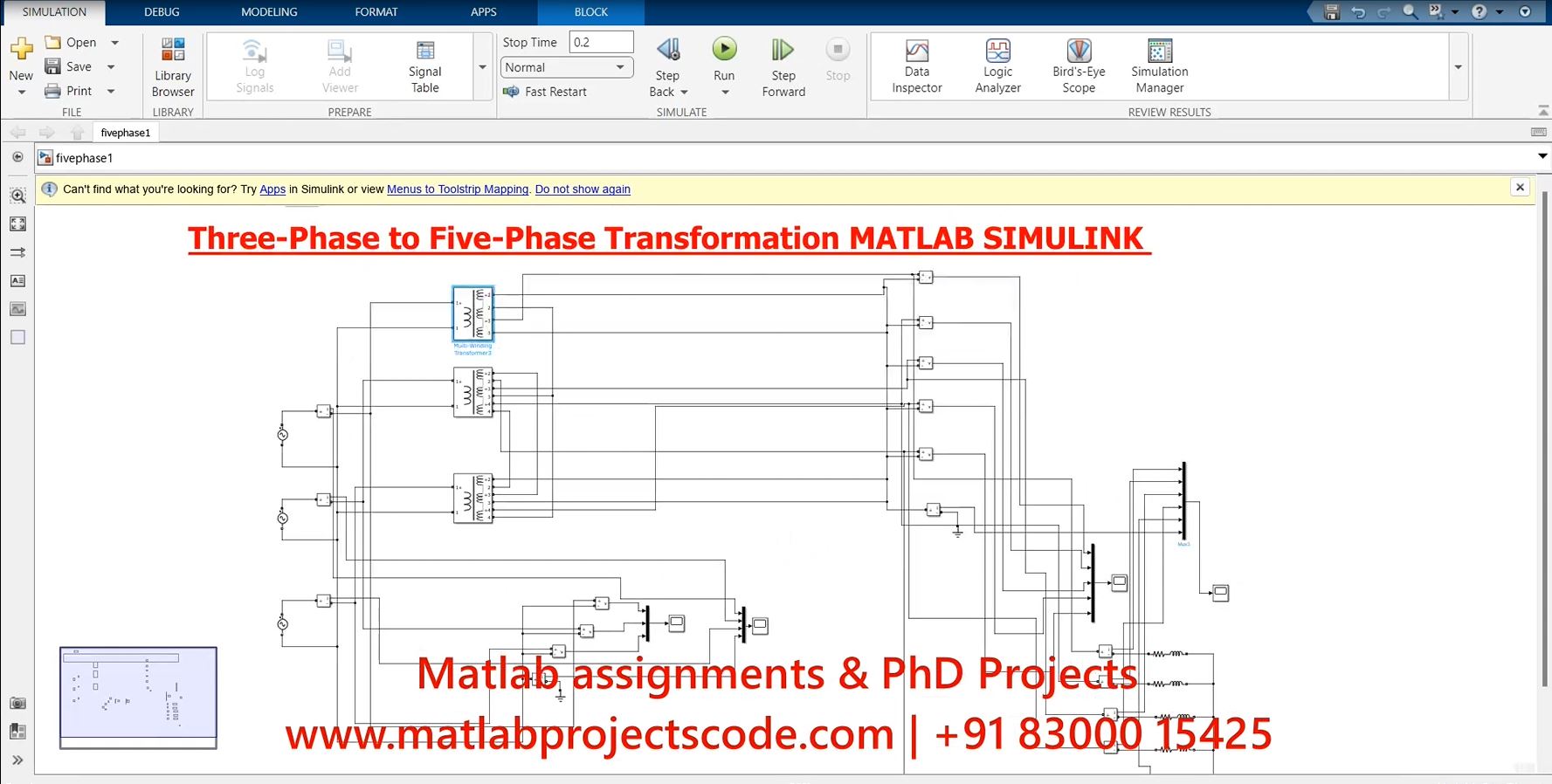 Three-Phase To Five-Phase Transformation Matlab Simulink project thumbnail image