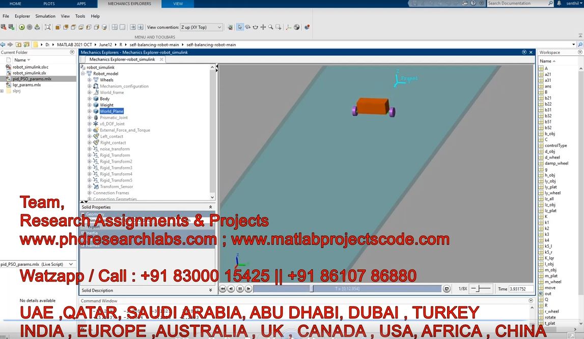 Two Wheel Self Balancing Robot In Simscape Model With Pso Based Self Tuned Pid Controller _ Pso Pid project thumbnail image