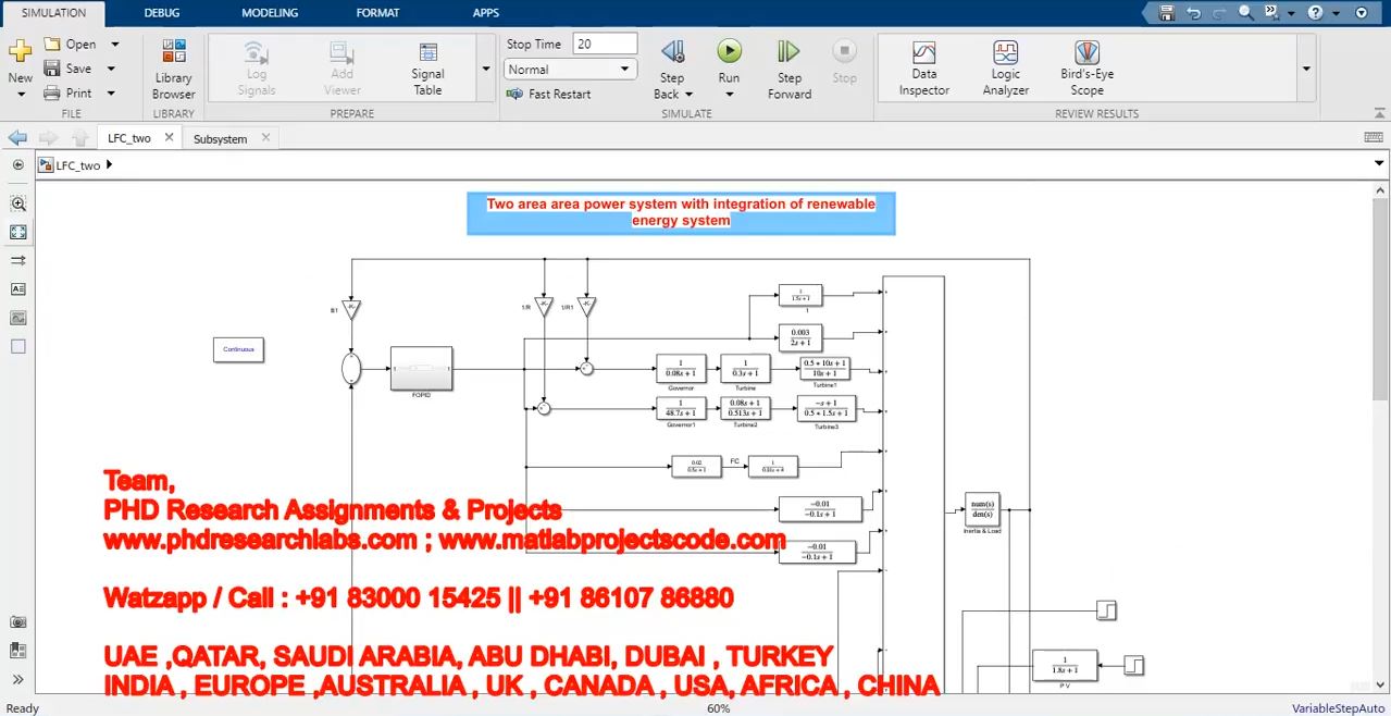 Two Area Power System With Integration Of Renewable Energy System project thumbnail image