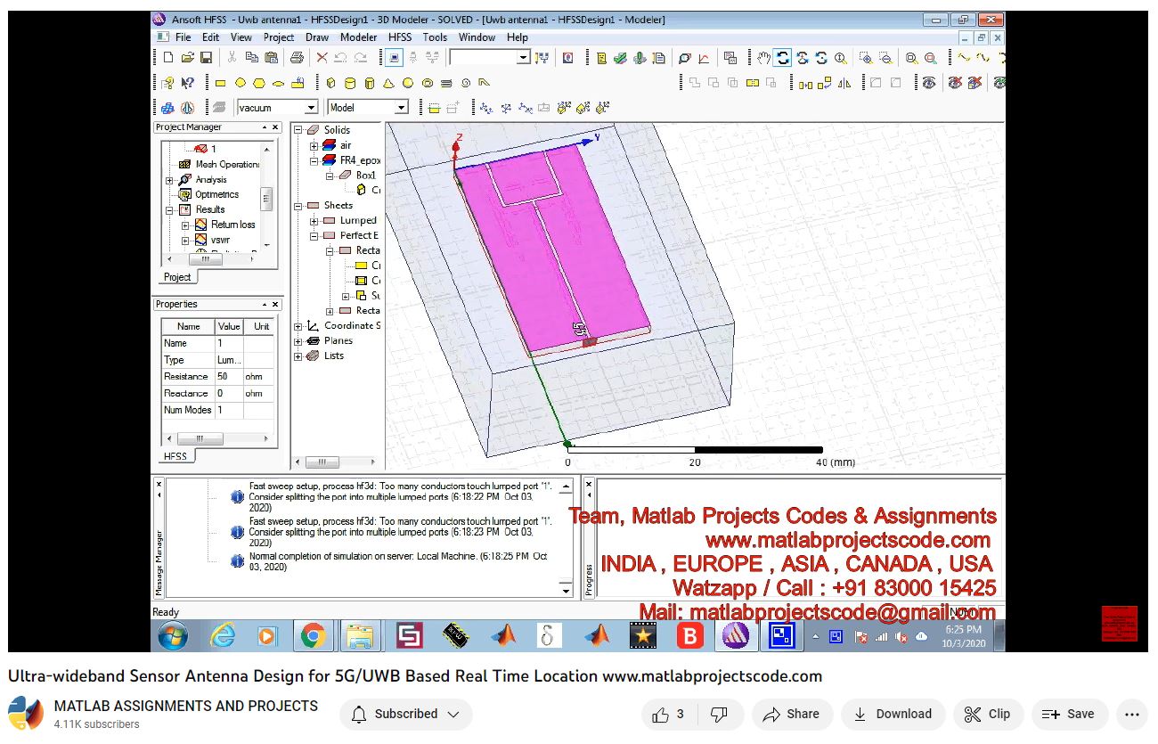 Ultra-Wideband Sensor Antenna Design For 5G_Uwb Based Real Time Location-Matlab Simulink-Electrical Assignments-Projects-Phd Research project thumbnail image