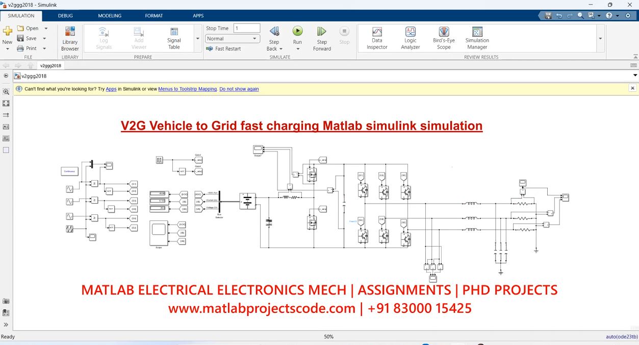 V2G Vehicle To Grid Fast Charging Matlab Simulink Simulation - Phd Research project thumbnail image