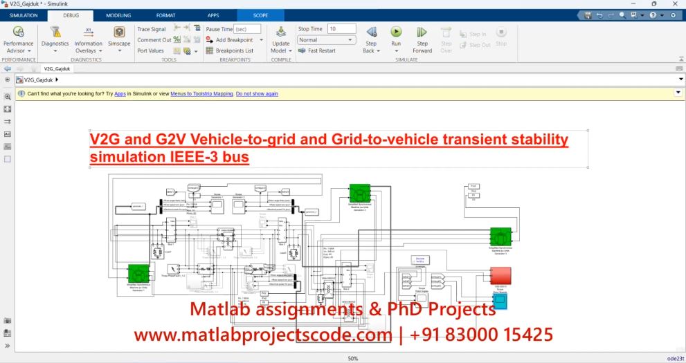 V2G And G2V Vehicle-To-Grid And Grid-To-Vehicle Transient Stability Simulation Ieee-3 Bus - Electrical Simulation project thumbnail image