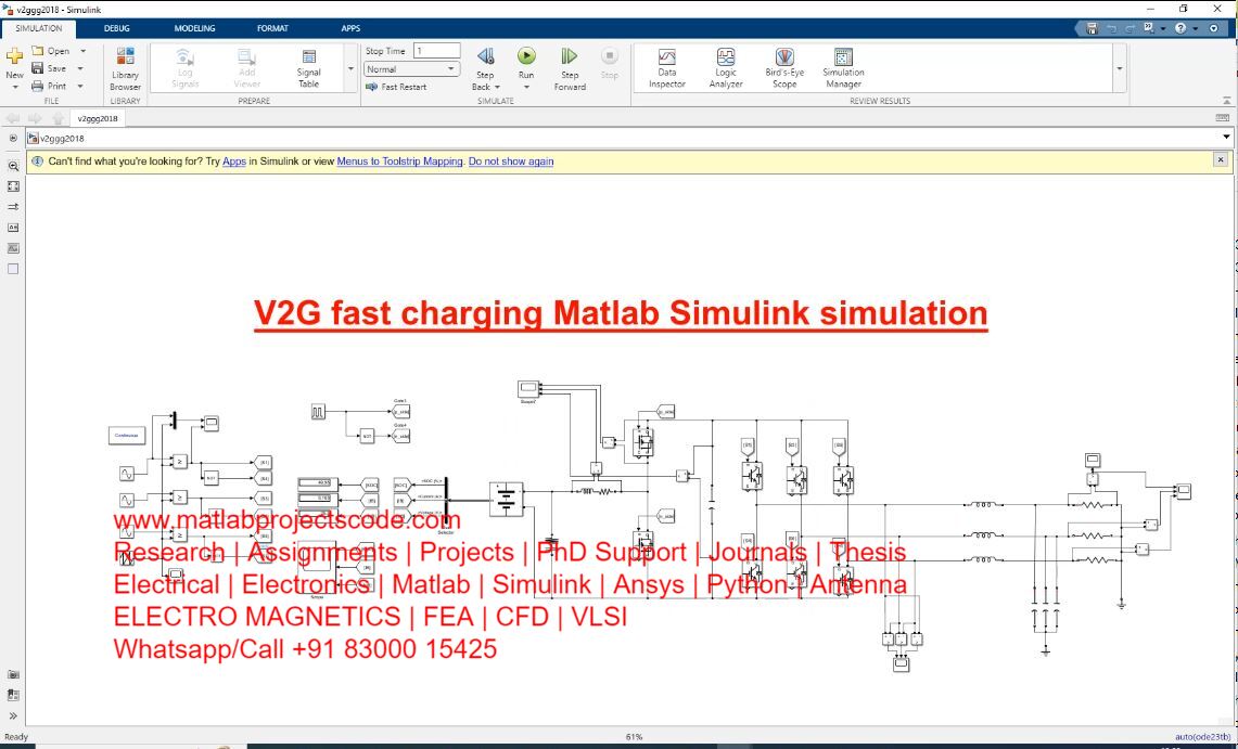 V2G Fast Charging -Electrical Matlab Simulink Simulation project thumbnail image