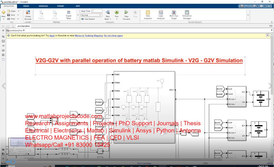 V2G-G2V With Parallel Operation Of Battery - V2G - G2V Simulation-Electrical Matlab Simulink Simulation project thumbnail image