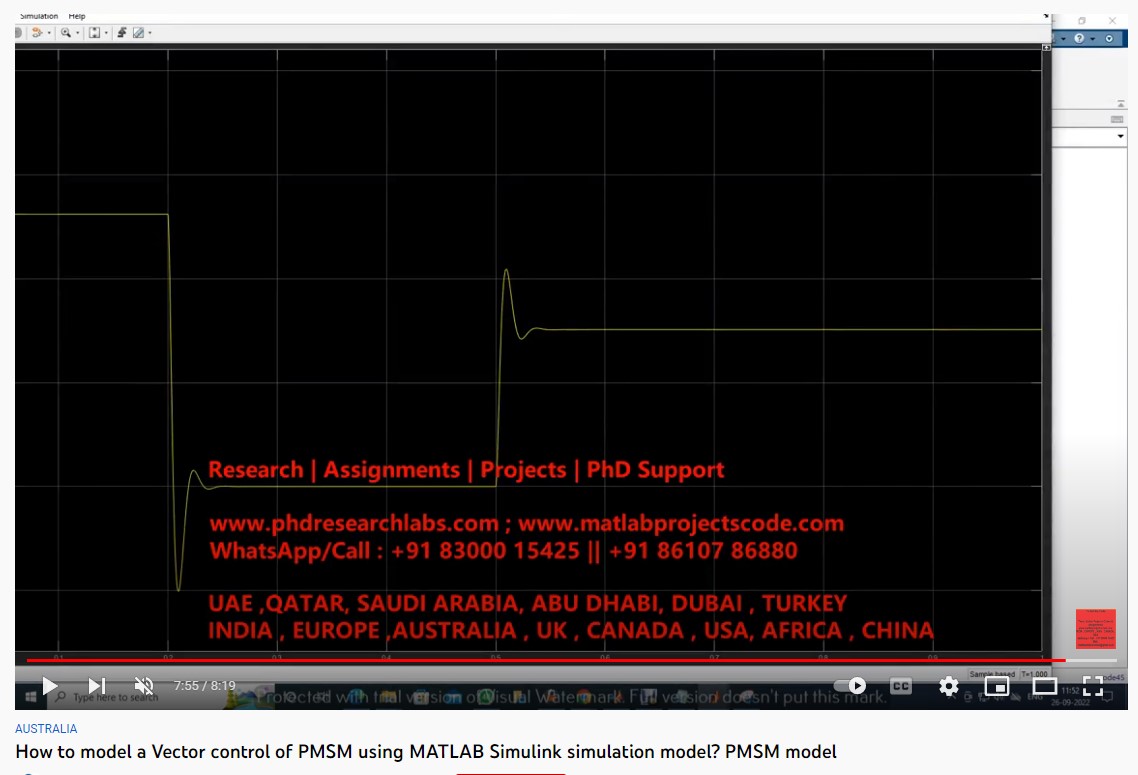 Vector Control of PMSM using MATLAB SIMULINK Simulation project thumbnail image