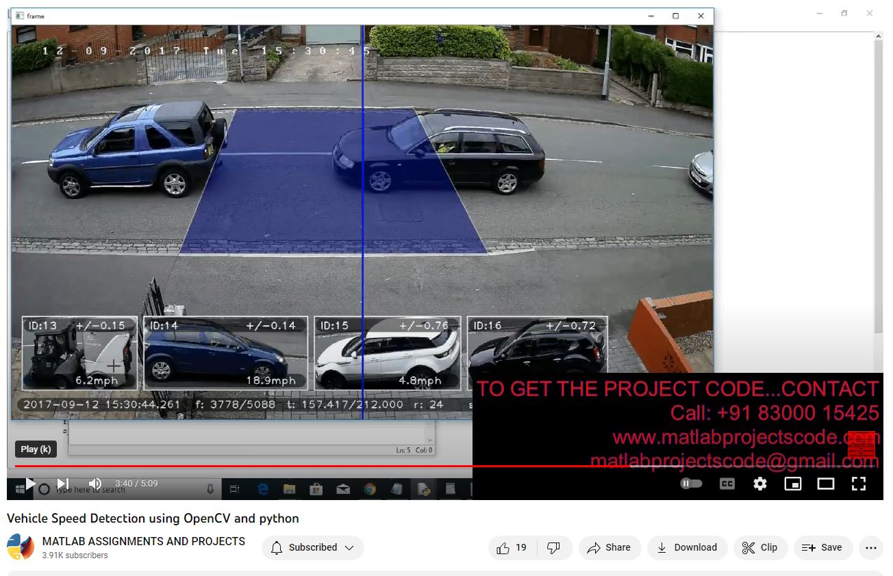 Vehicle Speed Detection Using Opencv And Python project thumbnail image