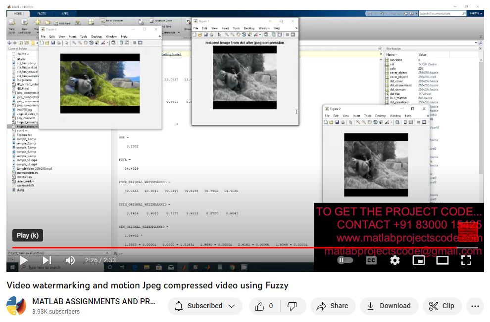 Video Watermarking And Motion Jpeg Compressed Video Using Fuzzy project thumbnail image
