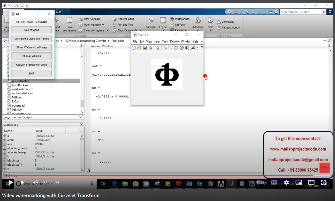 Video Watermarking with Curvelet Transform project thumbnail image