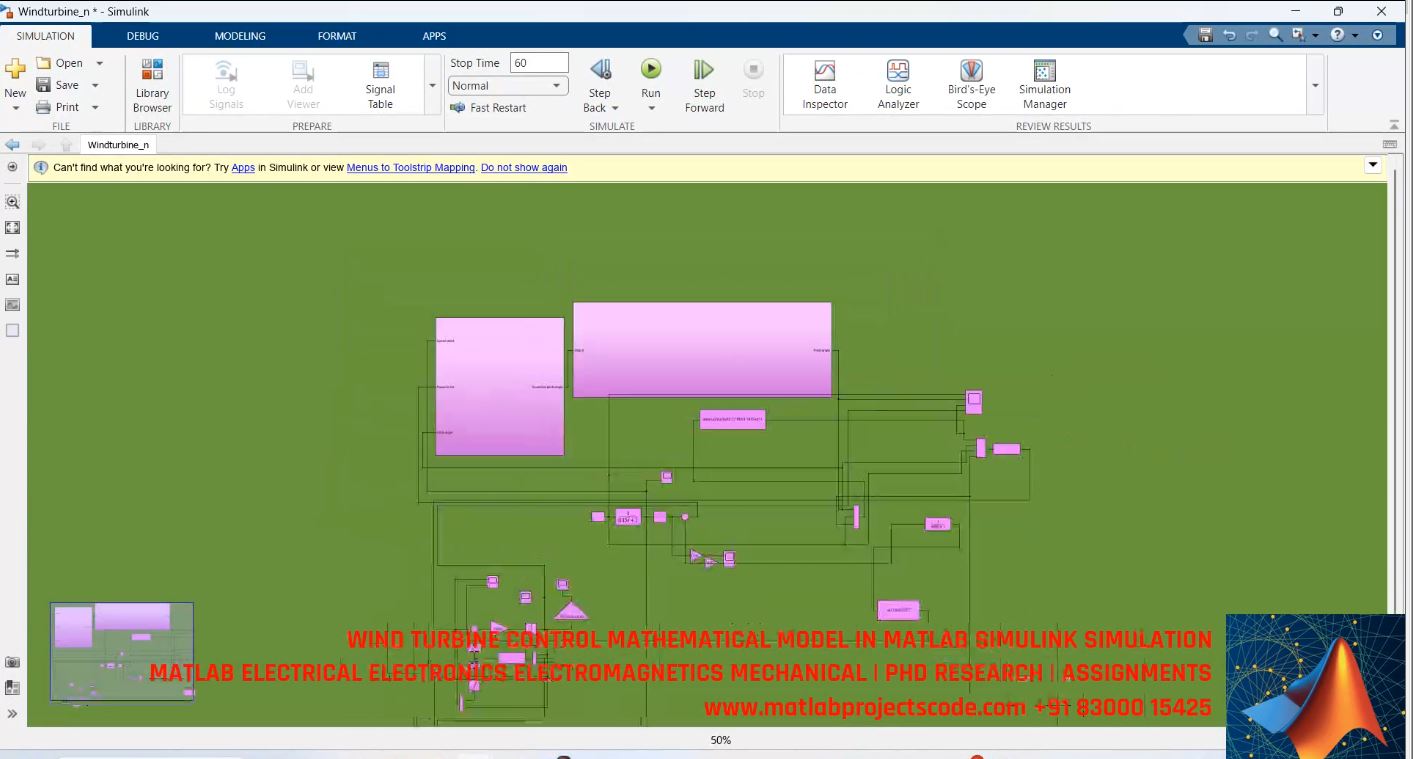 Wind Turbine Control Mathematical Model In Matlab Simulink Simulation project thumbnail image