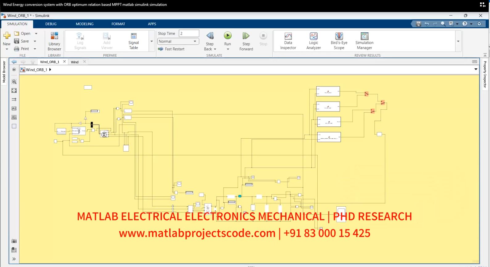 Wind Energy Conversion System With Orb Optimum Relation Based Mppt Matlab Simulink Simulation project thumbnail image