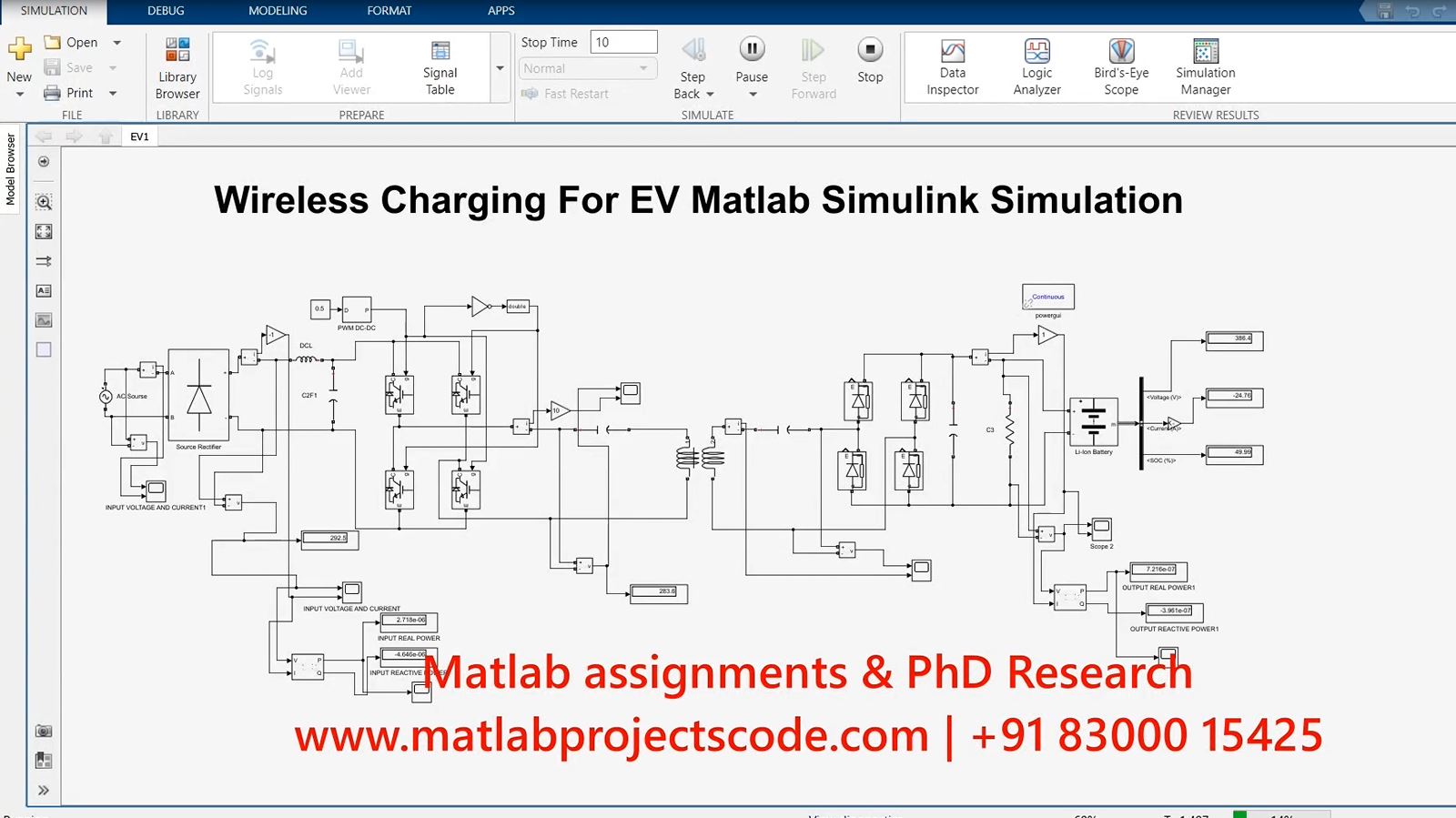 Wireless Charging For Ev Matlab Simulink Simulation-Electrical project thumbnail image