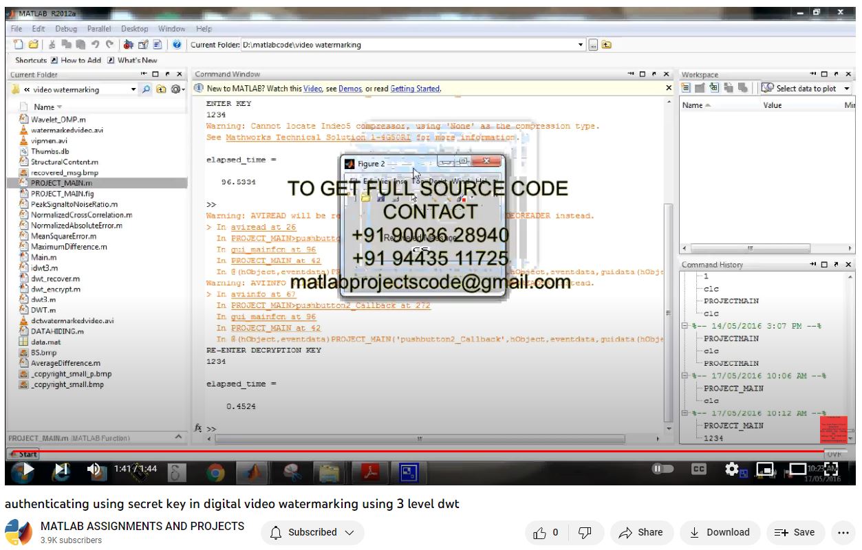 Authenticating Using Secret Key In Digital Video Watermarking Using 3 Level Dwt project thumbnail image
