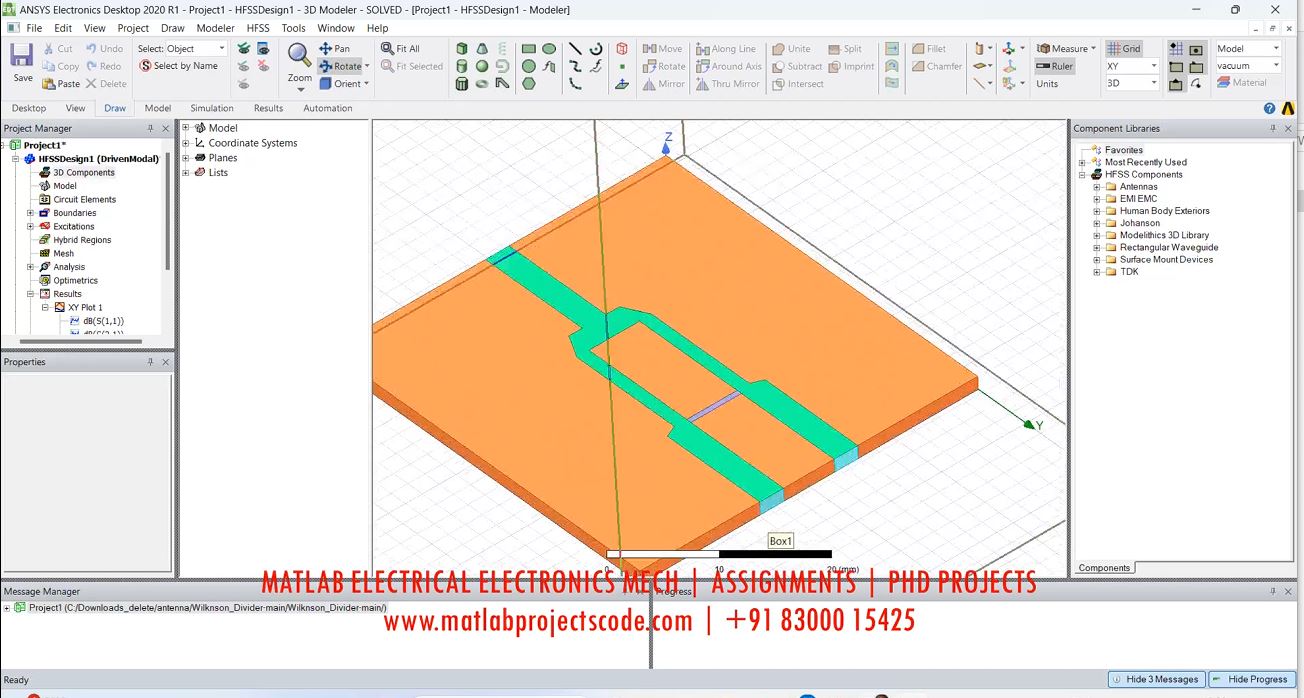 Design Of Microstrip Antenna Wilknson Power Divider Using Hfss Ansys Resonant At 2-1 Ghz project thumbnail image