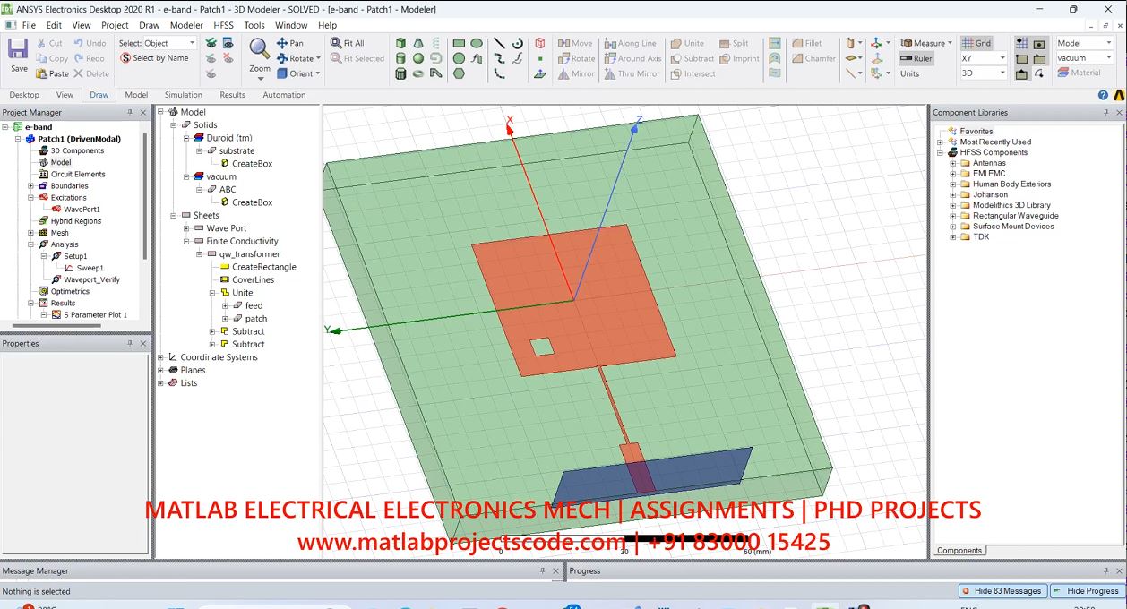 E-Band Microstrip Patch Slot Antenna In Hfss Ansys-Antenna - Phd Research project thumbnail image