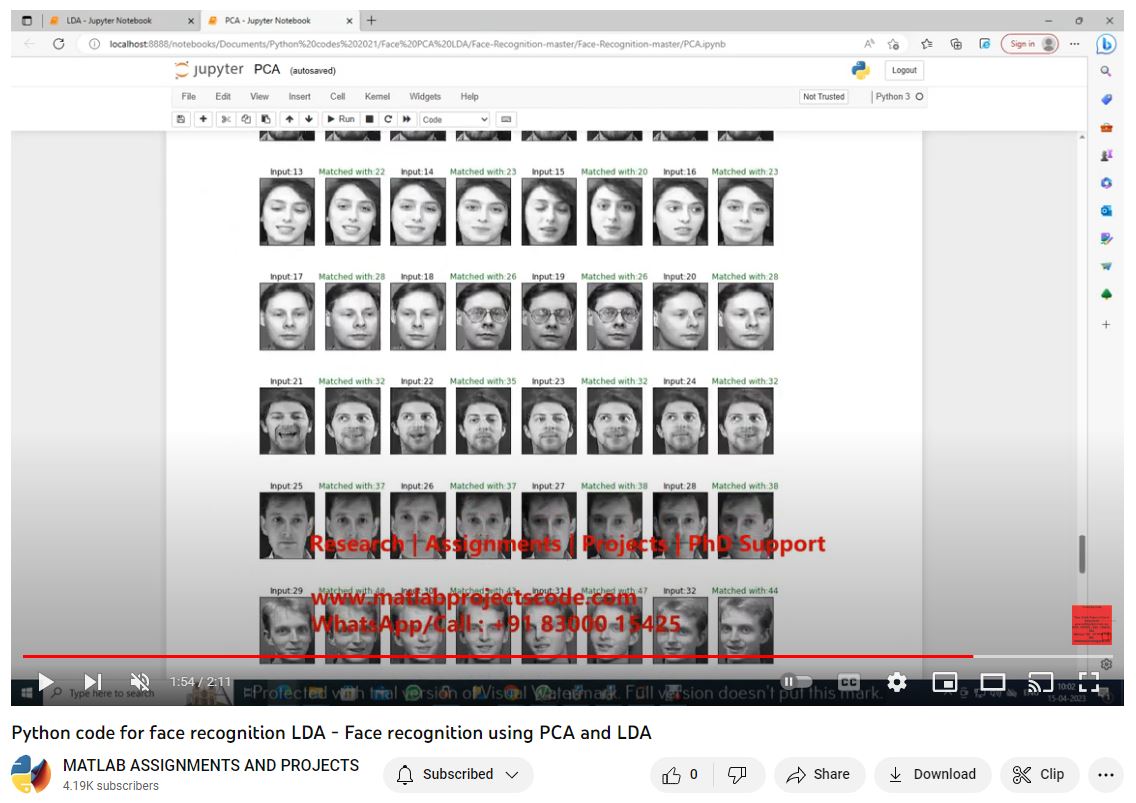 Face Recognition Lda - Face Recognition Using Pca And Lda - Python Code project thumbnail image