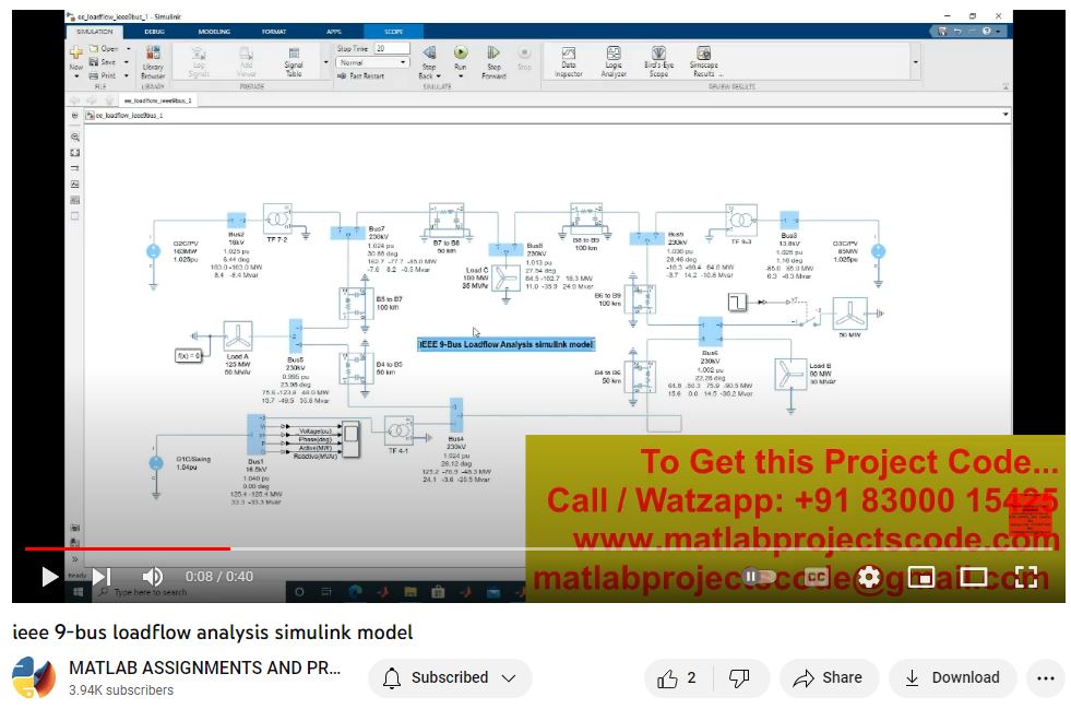Ieee 9-Bus Loadflow Analysis Simulink Model project thumbnail image