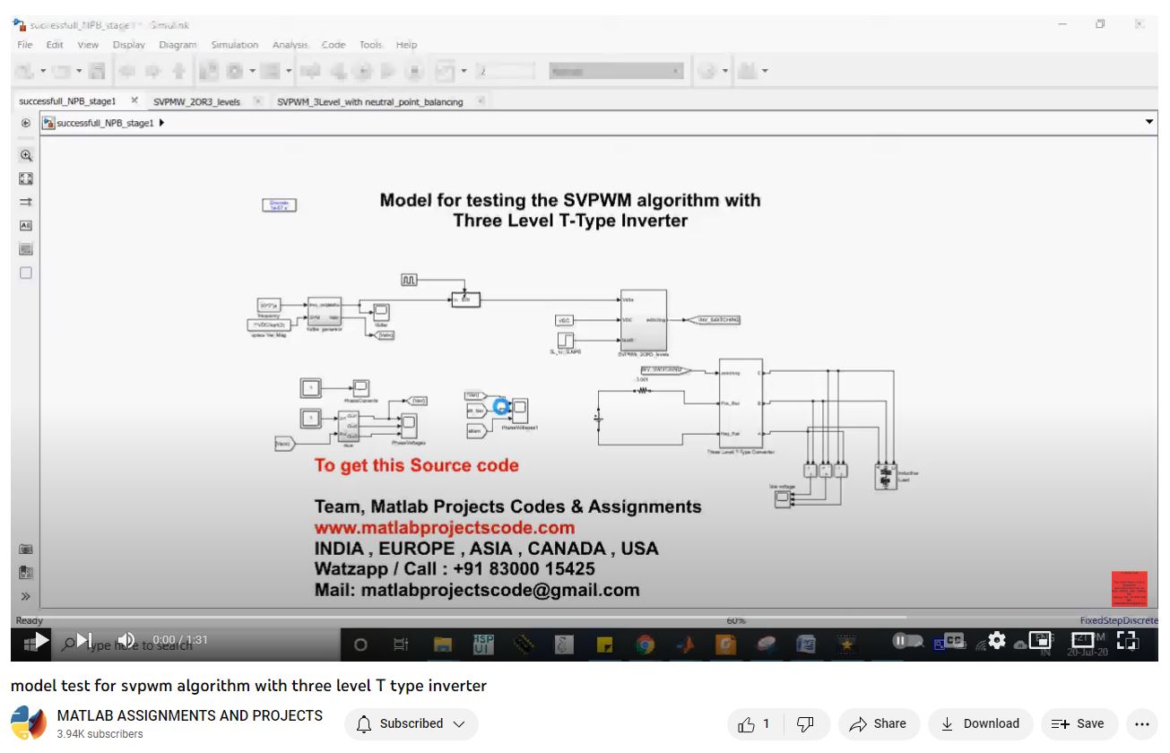 Model Test For Svpwm Algorithm With Three Level T Type Inverter project thumbnail image